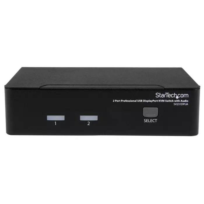 StarTech.com 2 Port USB DisplayPort KVM Switch 3.5 mm Stereo 3840 x 2400 Maximum Resolution, SV231DPUA