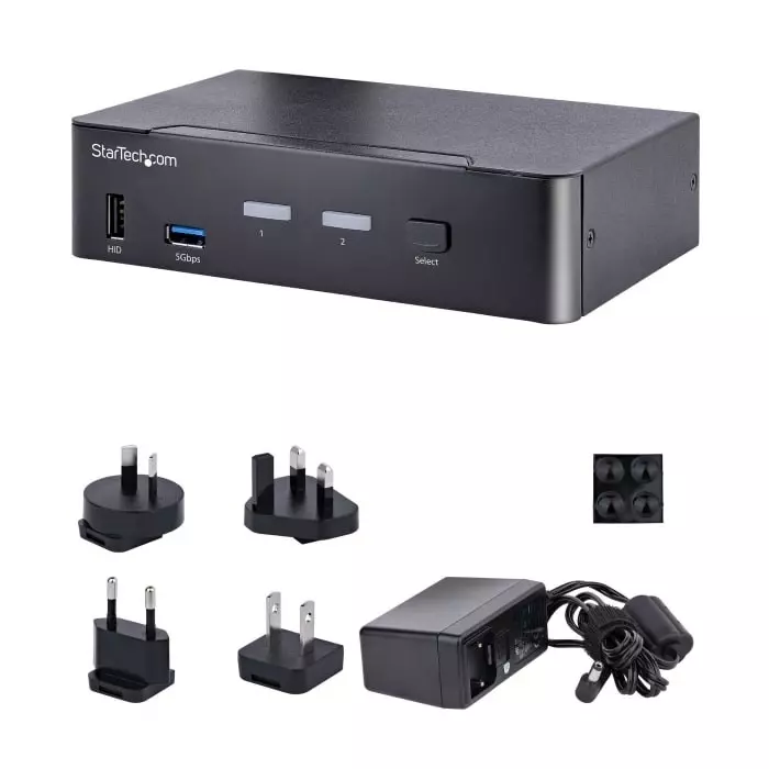 StarTech.com 2 Port USB DisplayPort KVM Switch 3.5 mm Stereo 5120 x 1440 Maximum Resolution, SV231DPUCA