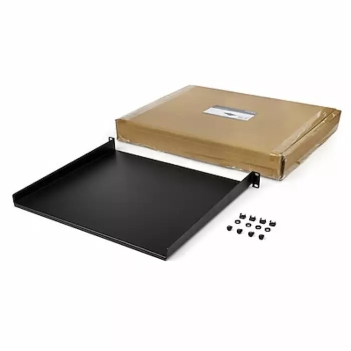StarTech.com Black Rack Shelf 1U 20 Kg Load 483mm x 401mm, CABSHELF116