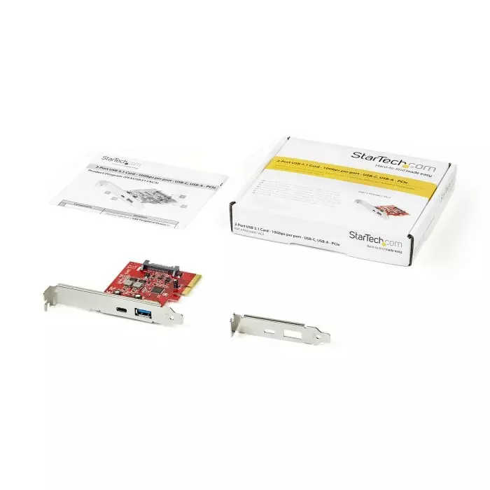 StarTech.com 2 Port USB A USB C PCIe USB 3.1 Card, PEXUSB311AC3
