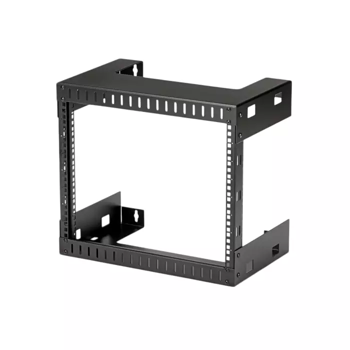 StarTech.com Black 8U Steel Server Rack with 2-Post Frame 303 x 451 x 503mm, RK812WALLO