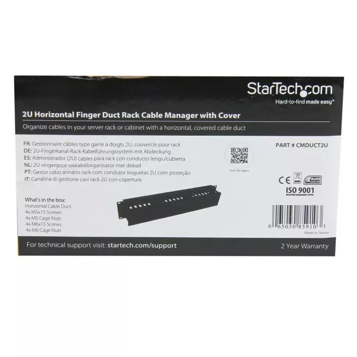 StarTech.com Steel Cable Duct for Use with Server Racks and Cabinets Wiring Closets, CMDUCT2U