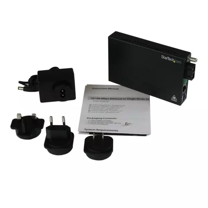 StarTech.com RJ45 SC Media Converter Single Mode 10/100Mbit/s Half/Full Duplex 30km, ET90110SM302