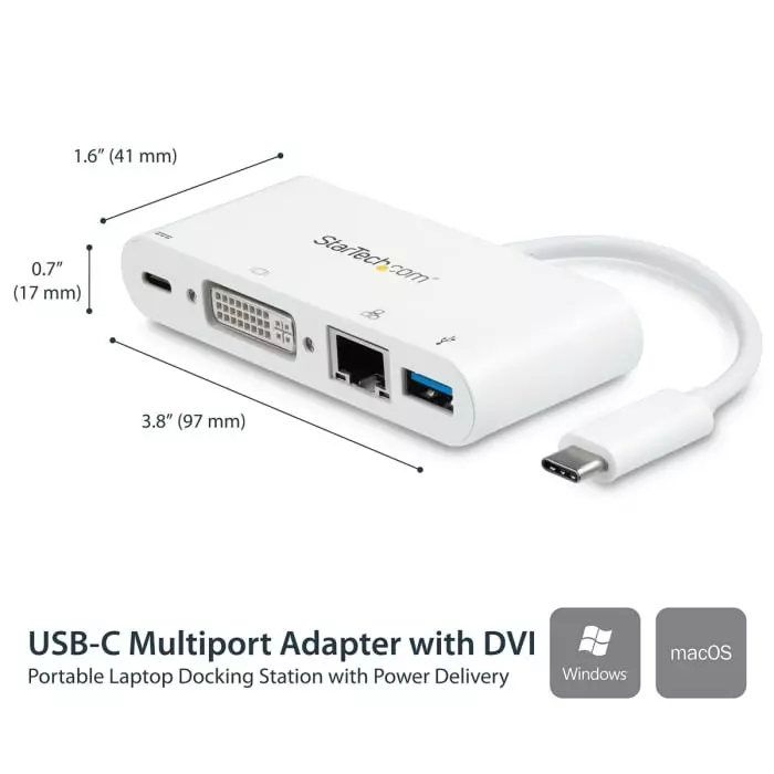 StarTech.com USB-C Docking Station with DVI - 1 x USB Ports USB C, DKT30CDVPD