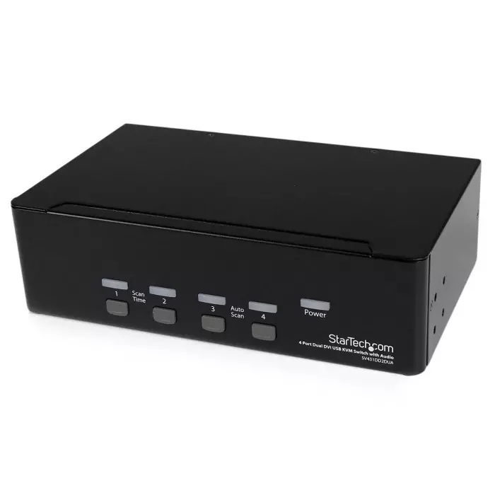 StarTech.com 4 Port Dual Monitor USB DVI KVM Switch 3.5 mm Stereo 1920 x 1200 Maximum Resolution, SV431DD2DUA