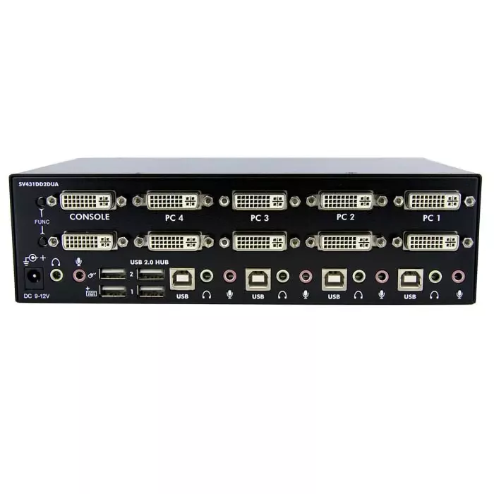 StarTech.com 4 Port Dual Monitor USB DVI KVM Switch 3.5 mm Stereo 1920 x 1200 Maximum Resolution, SV431DD2DUA