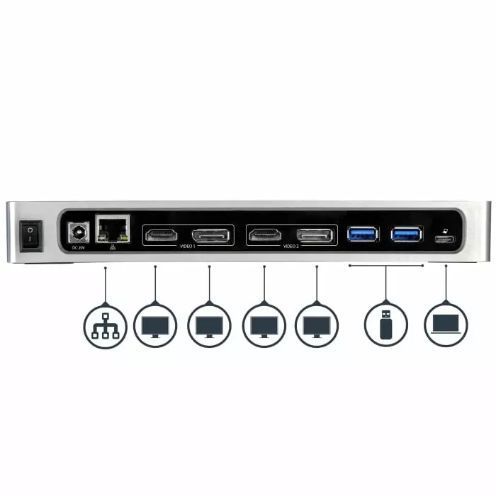 StarTech.com Dual Monitor 4K USB-C Docking Station with DisplayPort HDMI - 6 x USB Ports USB C, DK30A2DH