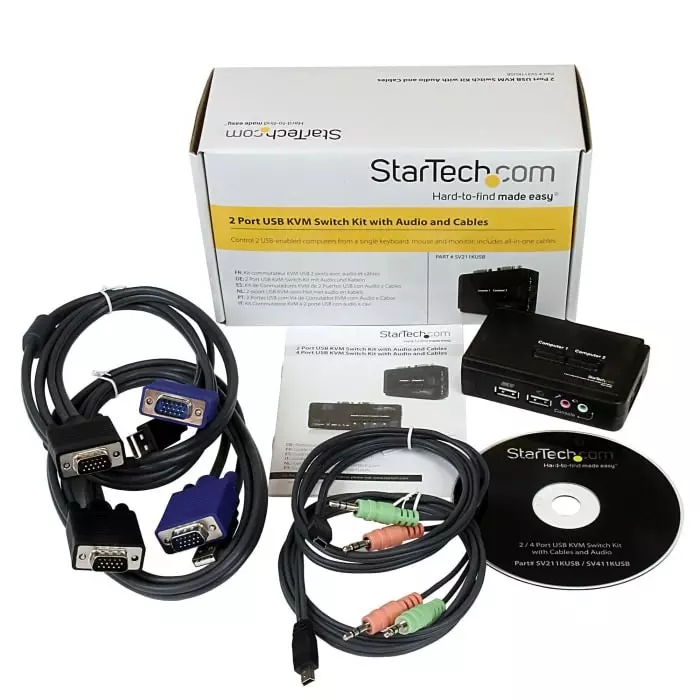 StarTech.com 2 Port USB VGA KVM Switch 3.5 mm Stereo 2048 x 1536 Maximum Resolution, SV211KUSB