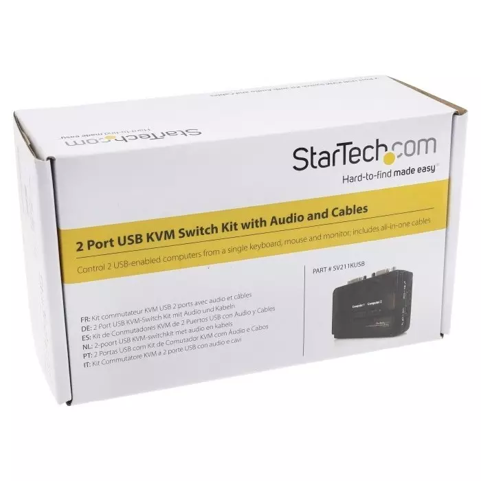StarTech.com 2 Port USB VGA KVM Switch 3.5 mm Stereo 2048 x 1536 Maximum Resolution, SV211KUSB