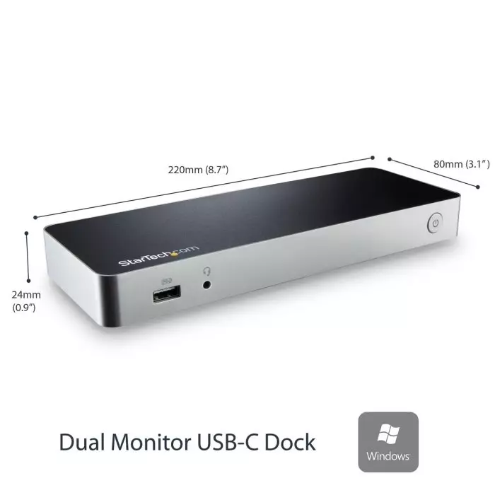 StarTech.com Dual Monitor 4K USB-C Docking Station with DVI HDMI - 5 x USB Ports USB C, MST30C2HHPDU