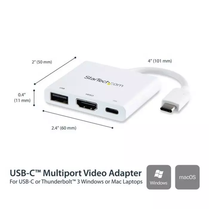 StarTech.com 4K USB-C Docking Station with HDMI - 1 x USB Ports USB A USB C, CDP2HDUACPW