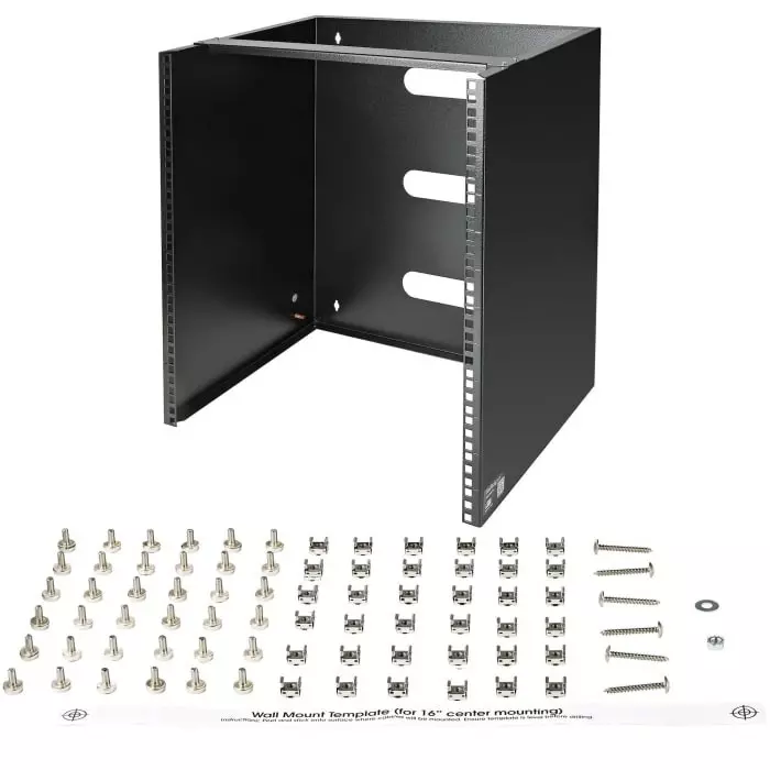 StarTech.com Black 12U Steel Server Rack with 2-Post Frame, WALLMNT12
