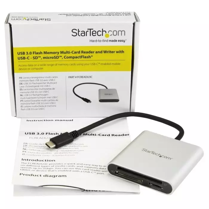 StarTech.com 3 Port USB 3.0 External Multi Card Reader for Compact Flash Memory Cards, FCREADU3C