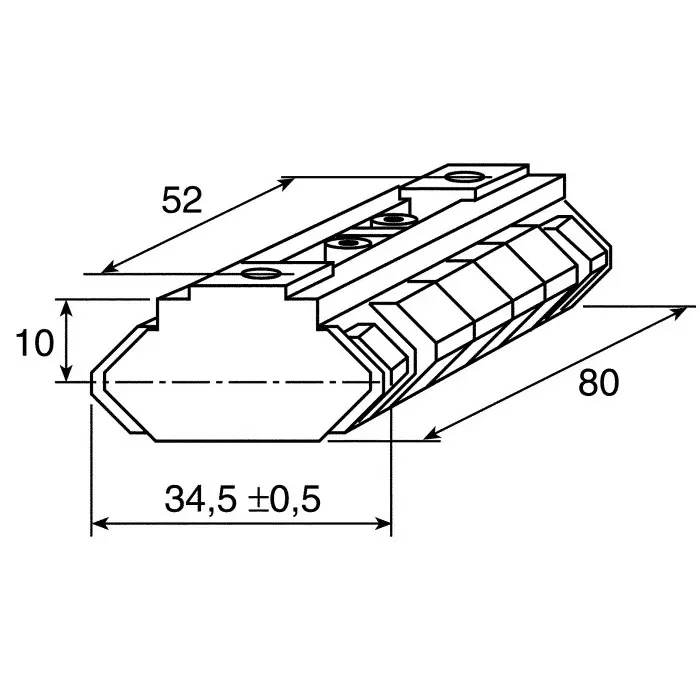 FlexLink XC Die Cast Aluminium Sliding Element 80 mm L, XCLE 34X80 A