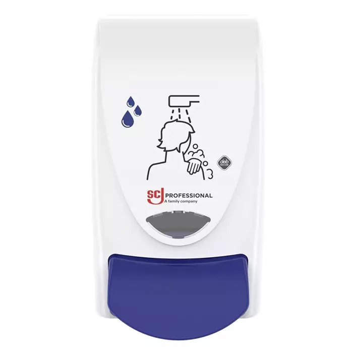 SCJ Professional Soap Dispenser Blue, White, 1L Shower White Dispenser, 1L Capacity, SHW1LDS