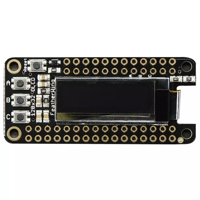 ADAFRUIT INDUSTRIES Feather Boards OLED FeatherWing Display Add On Board 128x32 monochrome OLED, 1in Diagonal Display Size, 2900
