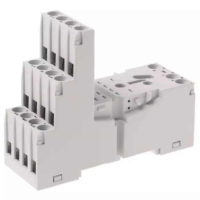 Relpol 14 Pin 300 V AC DIN Rail Panel Mount Relay Socket for R4N Series Relay, GZM4-gray