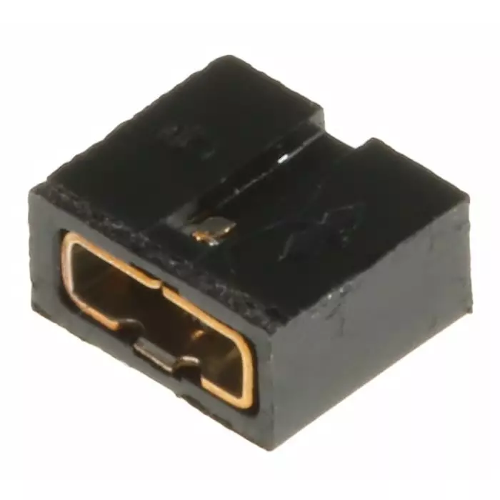 Amphenol ICC Minitek Jumper Female Straight Black Open Top 2 Way 1 Row 2 mm Pitch, 86730-101LF (Pack of 100)