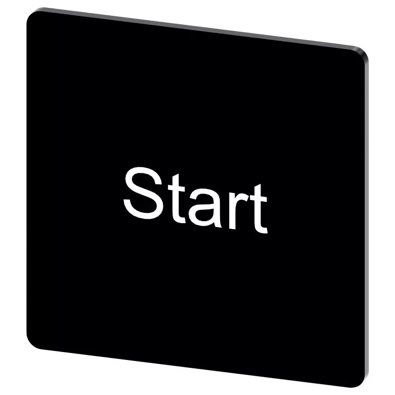 Siemens Labeling Plate, Start, 3SU1900-0AE16-0DT0