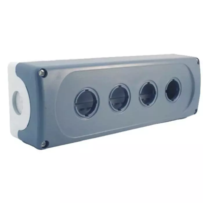 ABB Grey Plastic Modular Push Button Enclosure - 4 Hole 22mm Diameter, 1SFA611814R1000MEP4-0