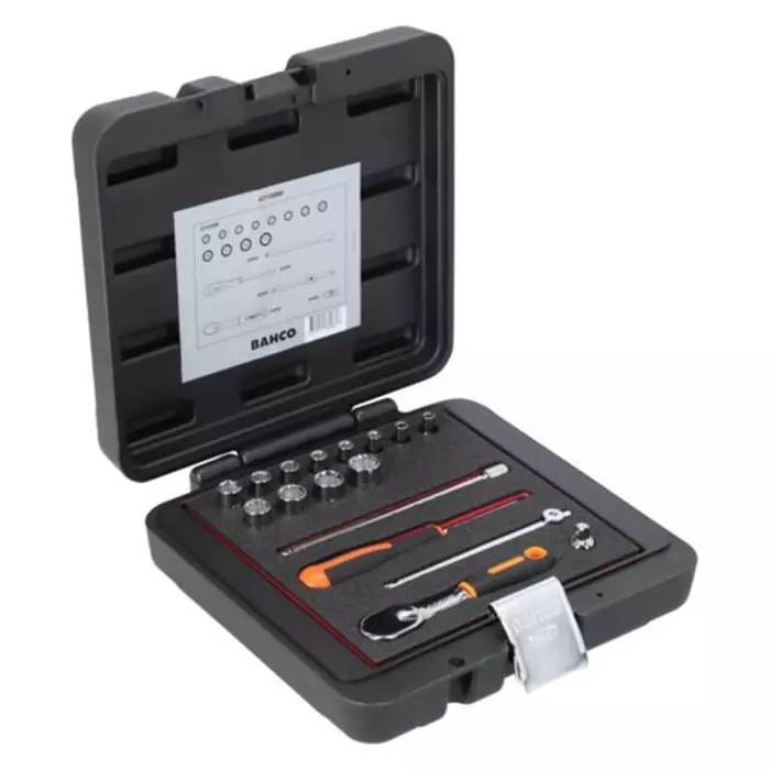 Bahco Bit Socket Set Imperial 1/4 inch with Ratchet Square, 6719SM
