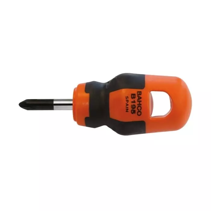 Bahco Phillips Stubby Screwdriver PH2 Tip 25 mm Blade 85 mm Overall Length, B195.002.025