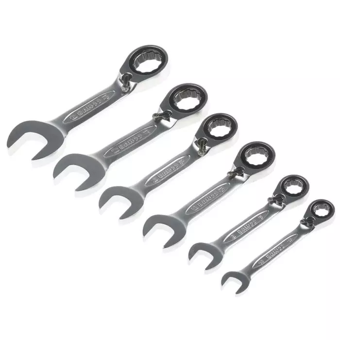 Bahco 10RM Series Ratchet Spanner Set 8-19 mm Alloy Steel, 10RM/SH6 (Set of 6 Pcs)