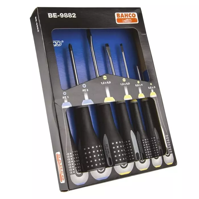 Bahco Pozidriv Slotted Screwdriver, BE-9882 (Set of 6 Pcs)