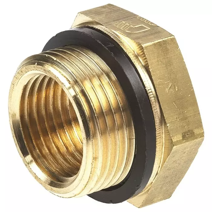 Legris Brass Pipe Fitting Straight Threaded Reducer Male G 3/4 inch to Female G 1/2in, 0168 27 21 (Pack of 5 Pcs)