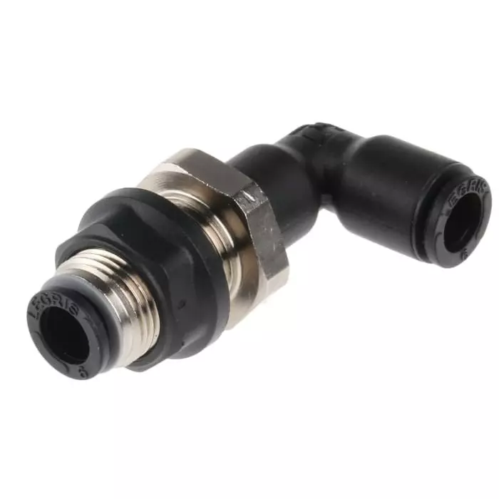 Legris LF3000 Series Bulkhead Tube-to-Tube Adaptor Push In 6 mm to Push In 6 mm Tube-to-Tube Connection Style, 3139 06 00 (Pack of 5 Pcs)