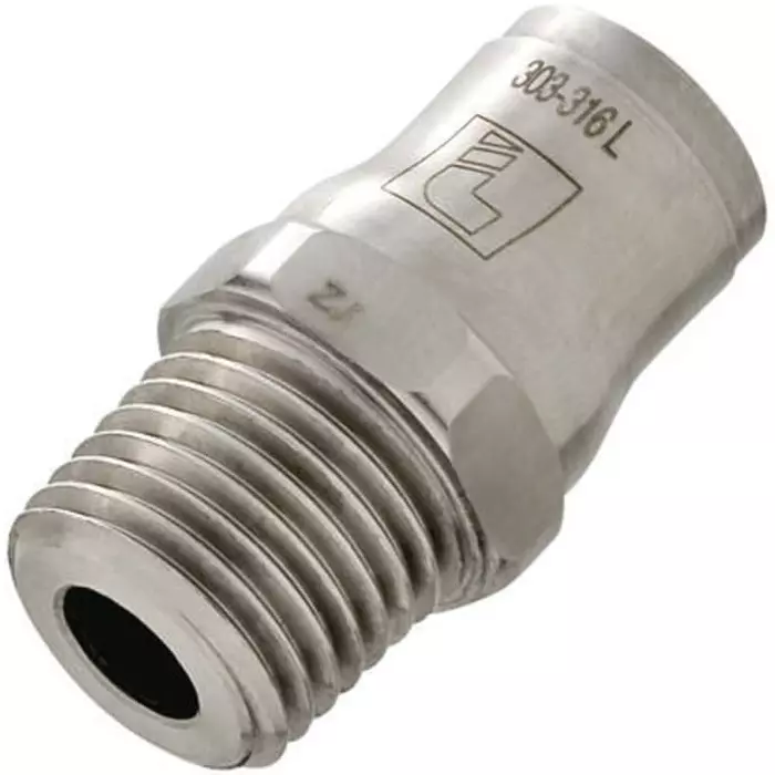 Legris LF3800 Series Straight Threaded Adaptor R 1/4 Male to Push In 12 mm Threaded-to-Tube Connection Style, 3805 12 13