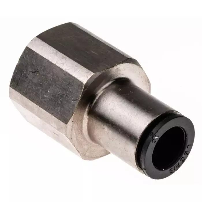 Legris LF3000 Series Straight Threaded Adaptor G 1/2 Female to Push In 10 mm Threaded-to-Tube Connection Style, 3114 10 21 (Pack of 2 Pcs)