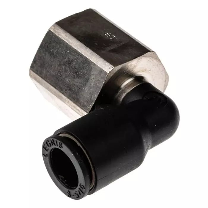 Legris LF3000 Series Elbow Threaded Adaptor G 3/8 Female to Push In 8 mm Threaded-to-Tube Connection Style, 3192 08 17 (Pack of 5 Pcs)