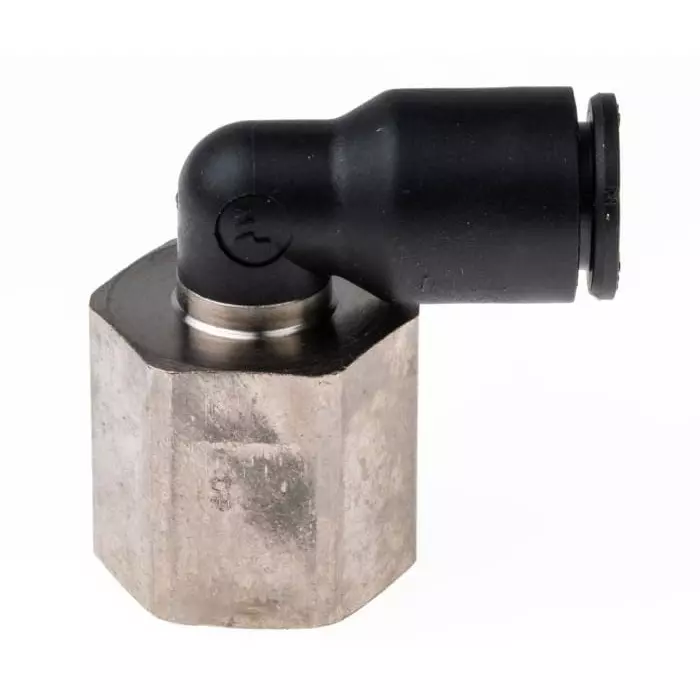 Legris LF3000 Series Elbow Threaded Adaptor G 3/8 Female to Push In 8 mm Threaded-to-Tube Connection Style, 3192 08 17 (Pack of 5 Pcs)