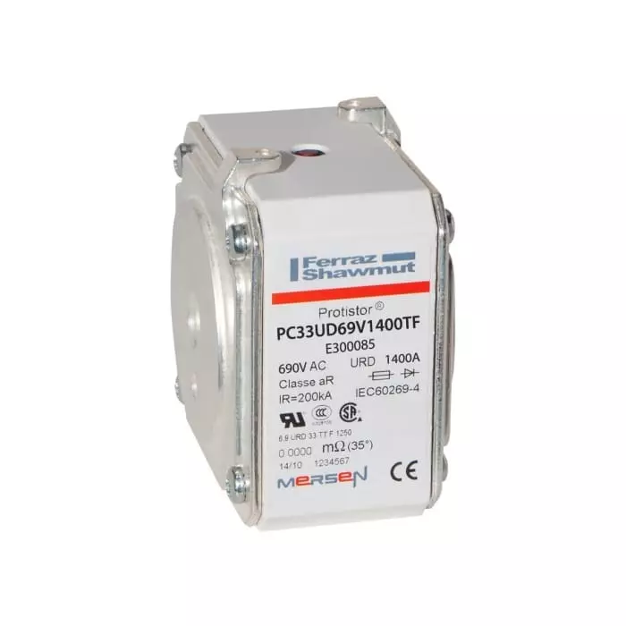 Mersen Square Body Fuse 1.4 kA 700 V 33 Size FF aR, E300085