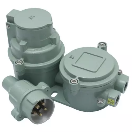 SAI Flame Proof Socket 32 Amps Stainless Steel 5 Pin Cast Aluminium Alloy, SAI/PBS/1050