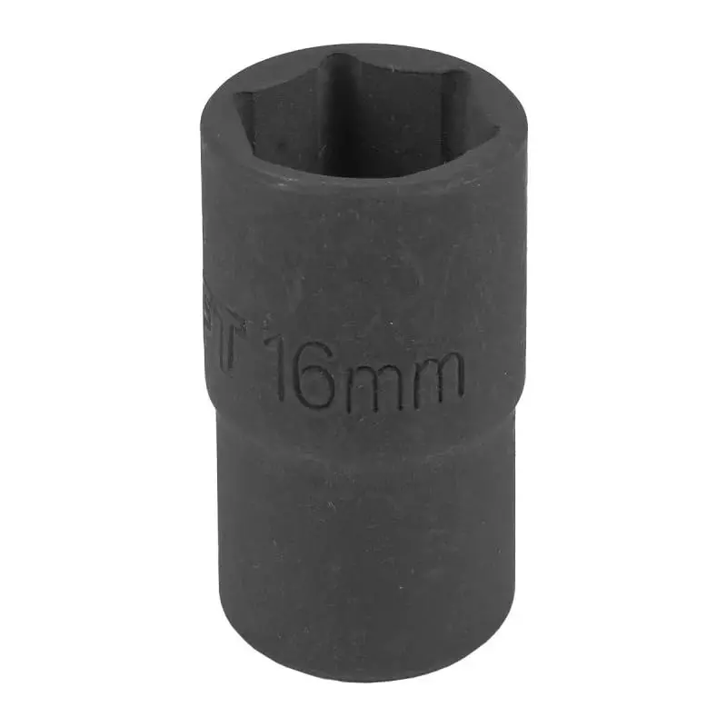 FORCEKRAFT Impact Socket 6 Point Grip Black Chrome Molybdenum Steel 16 mm Diameter Black Oxide Finish for Industrial Use