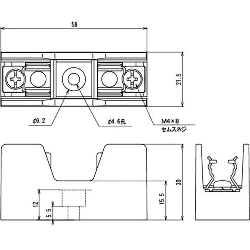 sato-parts-fuse-holder-horizontal-type-dc500v-100-m-or-more-black-for-fg-40-f-7135
