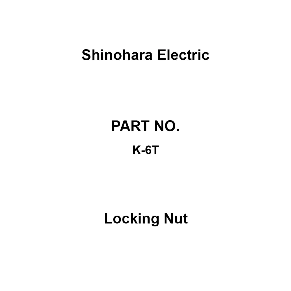 Shinohara Electric Locking Nut, K-6T (Pack of 100)