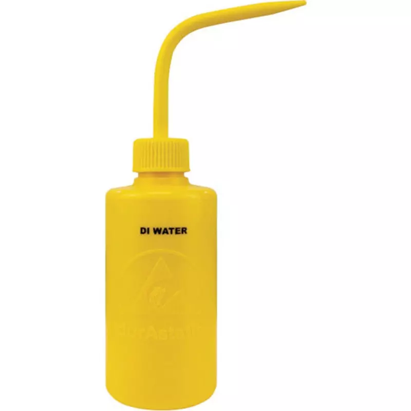 DESCO Wash Bottle LDPE Material yellow Printing content: DI WATER Spec, 35791