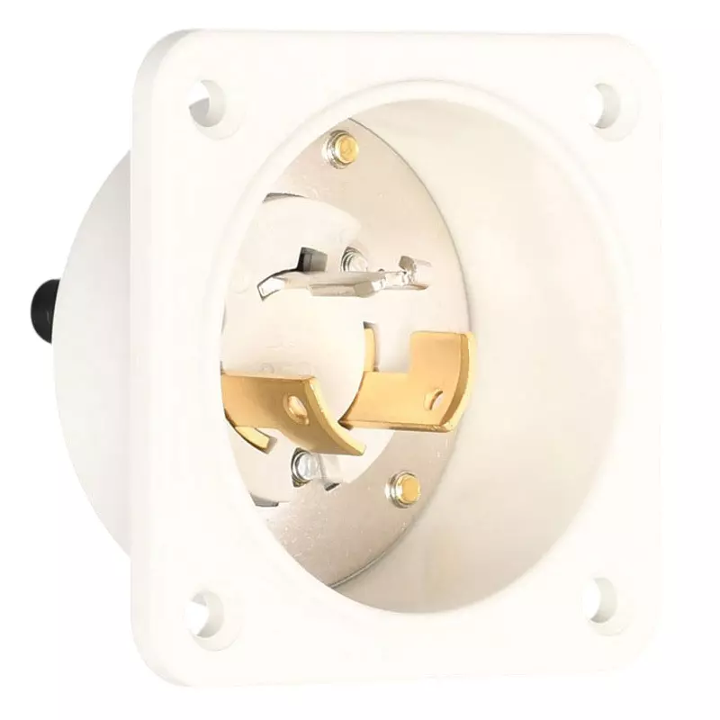 AMERICAN DENKI Hook Type Flange Inlet 250 V Rated Voltage, 3225N