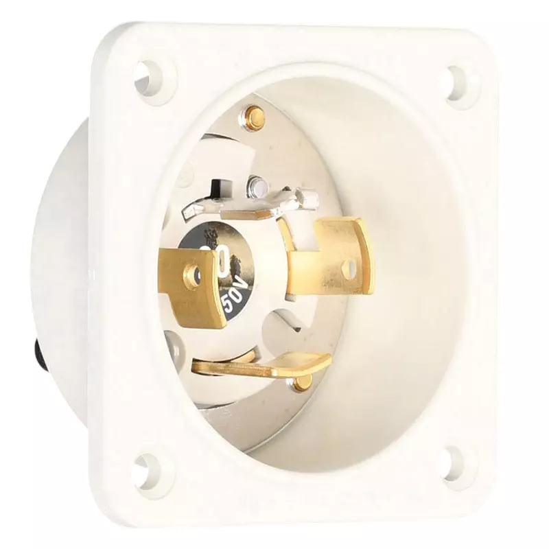 AMERICAN DENKI Hook Type Flange Inlet 250 V Rated Voltage, 4225N