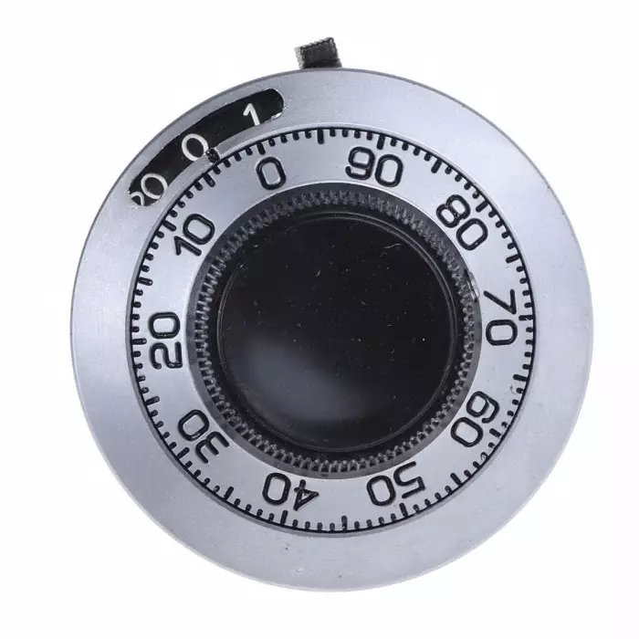 Vishay Circular Potentiometer Knob 46 mm Dia Black Indicator, 25A11B10