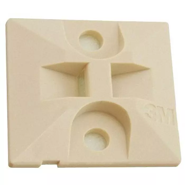 3M CABLE TIE MOUNT, 2-WAY, 25MM L X 25MM W, ABS, PK100, BEIGE, CTB1X1BGA-C (Pack of 100 Pcs)