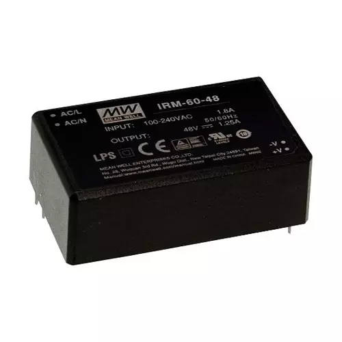 Mean Well POWER SUPPLY, AC-DC, 24V, 2.5A, IRM-60-24