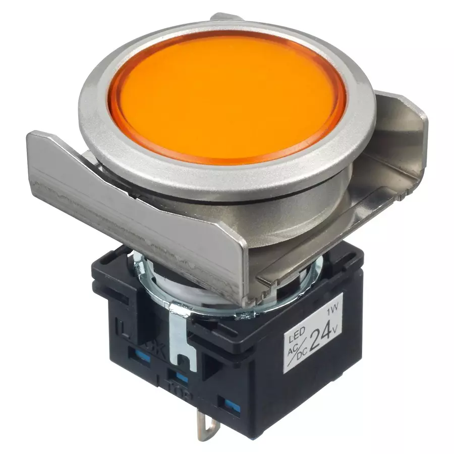 IDEC PILOT LIGHT, AMBER, 24VAC/VDC, LBW6MP-1T04WA