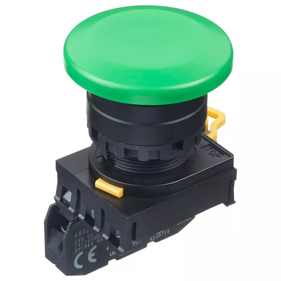 IDEC PB SWITCH, SPST-NO, 10A, 120VAC, SCREW, YW1B-A4E10G
