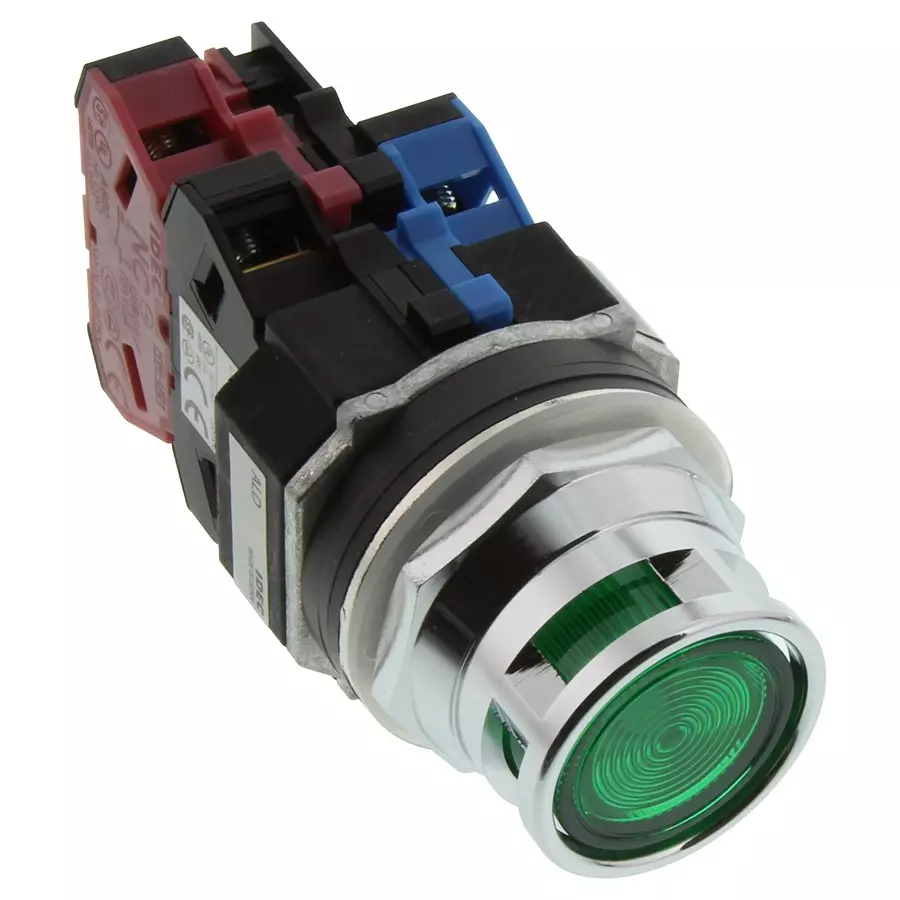 IDEC ILLUM PB SW, SPST-NO/NC, GRN, 10A, 110V, ALFD22211DNUG