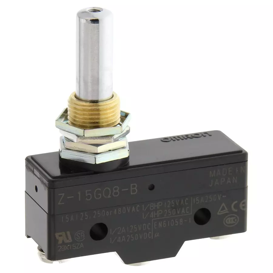 OMRON INDUSTRIAL AUTOMATION MICROSWITCH, SPDT, 15A, 250VAC, PANEL, Z-15GQ8-B