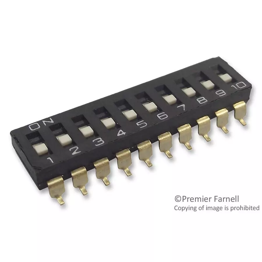 OMRON ELECTRONIC COMPONENTS SWITCH, DIP, RAISED ACTUATOR, 5 WAY, A6S5104H